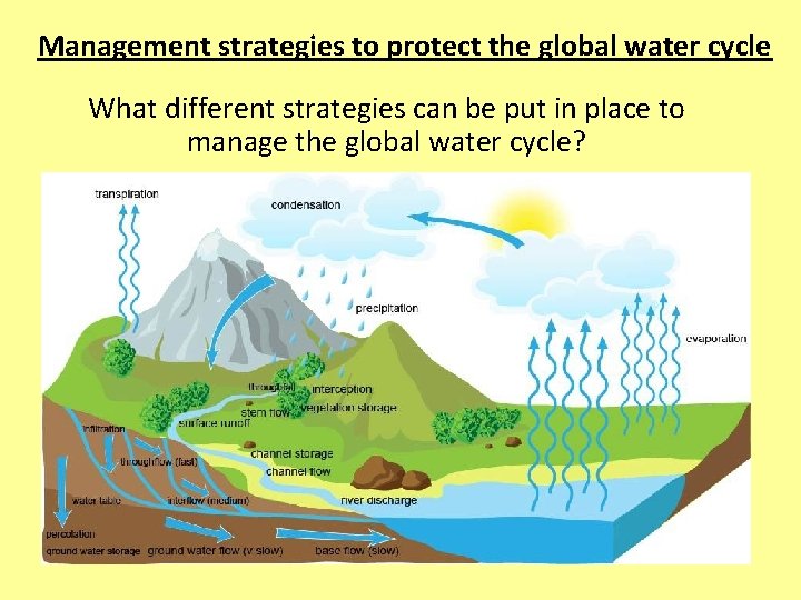 Management strategies to protect the global water cycle What different strategies can be put
