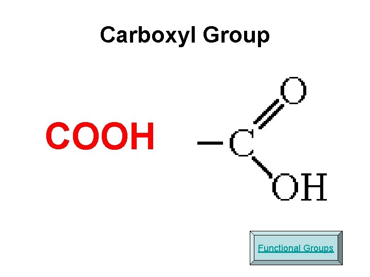 Carboxyl Group COOH Functional Groups 