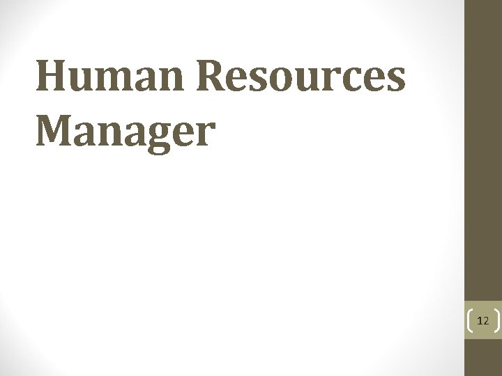 Human Resources Manager 12 