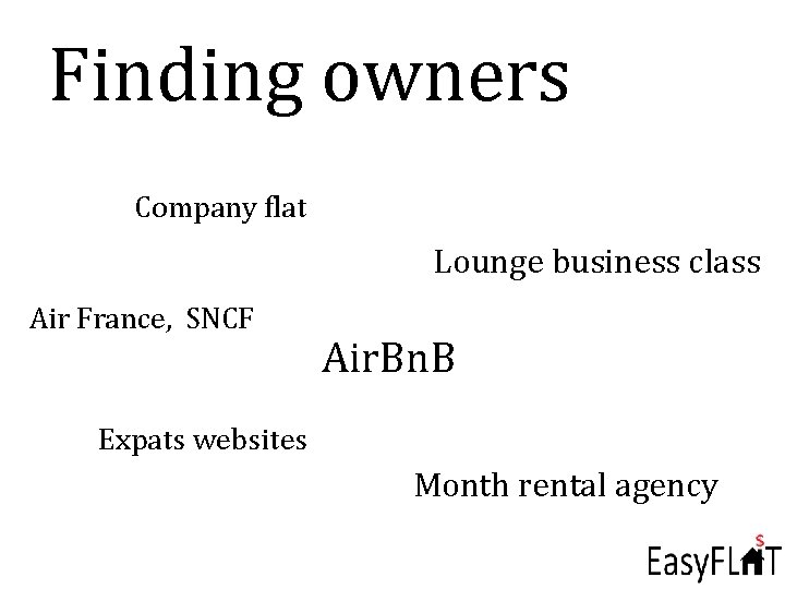 Finding owners Company flat Lounge business class Air France, SNCF Air. Bn. B Expats