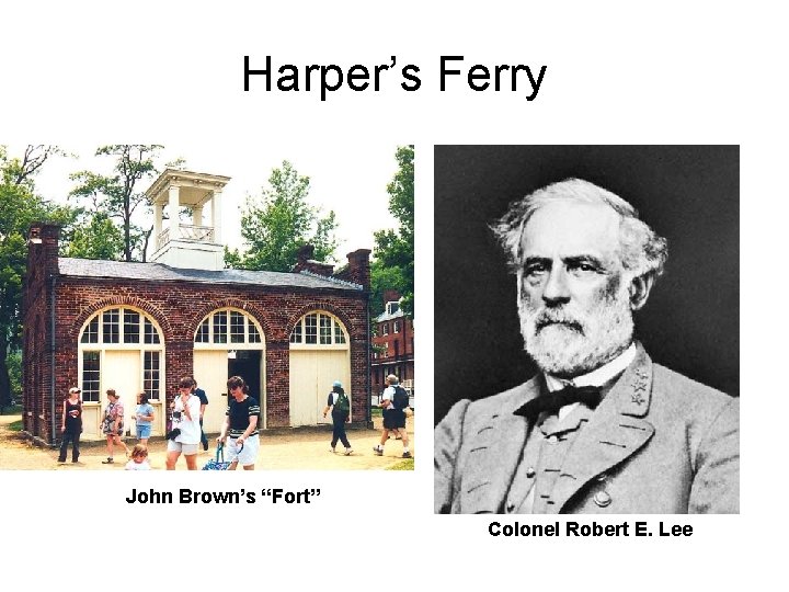 Harper’s Ferry John Brown’s “Fort” Colonel Robert E. Lee 