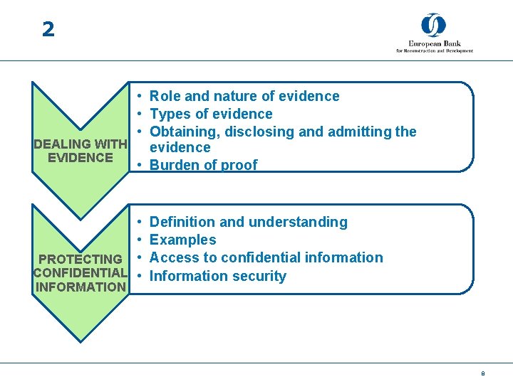 2 • Role and nature of evidence • Types of evidence • Obtaining, disclosing