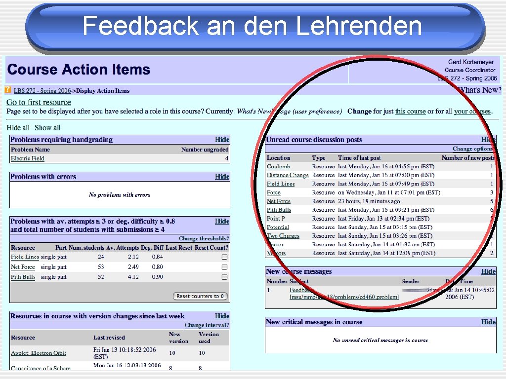 Feedback an den Lehrenden 