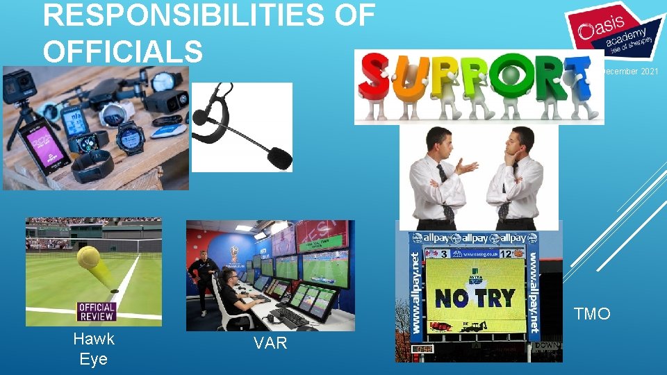 RESPONSIBILITIES OF OFFICIALS 21 December 2021 TMO Hawk Eye VAR 