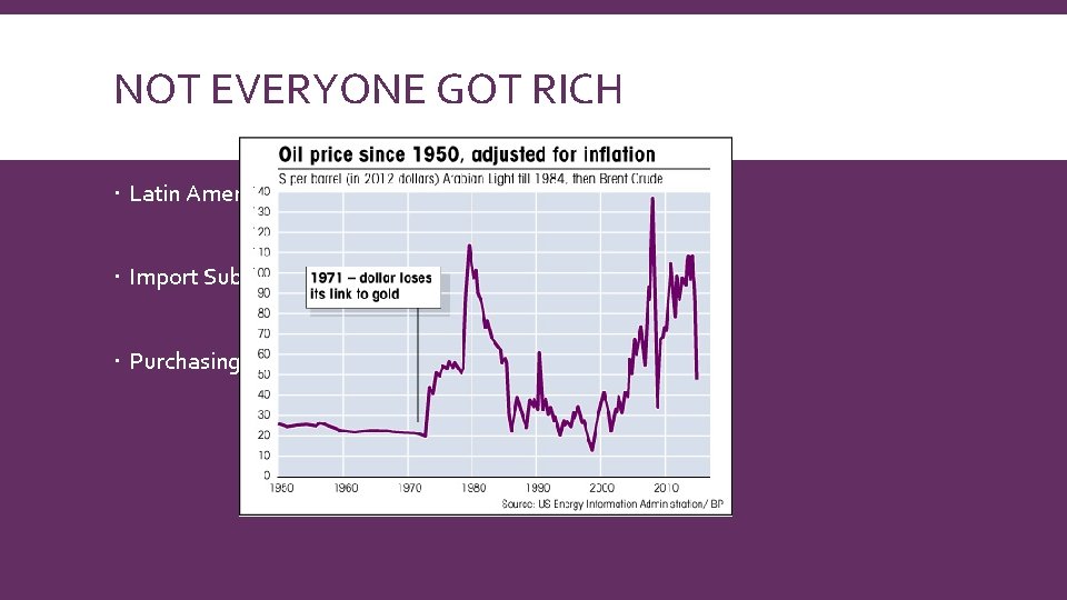 NOT EVERYONE GOT RICH Latin American and African States Import Substitute Industrialization (ISI), Protectionism