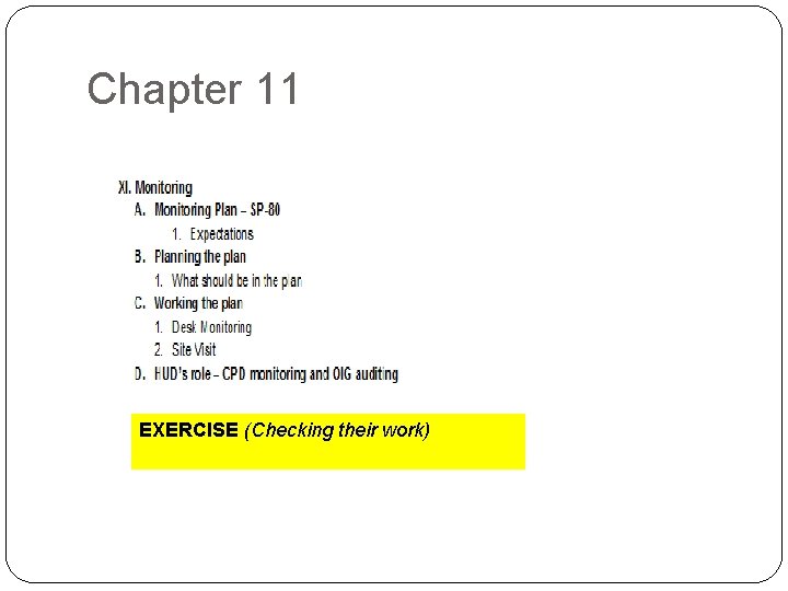 Chapter 11 EXERCISE (Checking their work) 