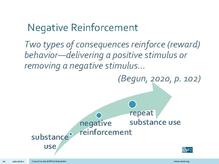 Negative Reinforcement Two types of consequences reinforce (reward) behavior—delivering a positive stimulus or removing