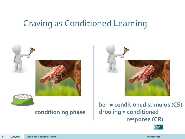 Craving as Conditioned Learning conditioning phase 25 12/22/2021 Council on Social Work Education bell