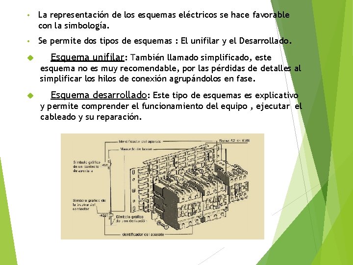  • La representación de los esquemas eléctricos se hace favorable con la simbología.