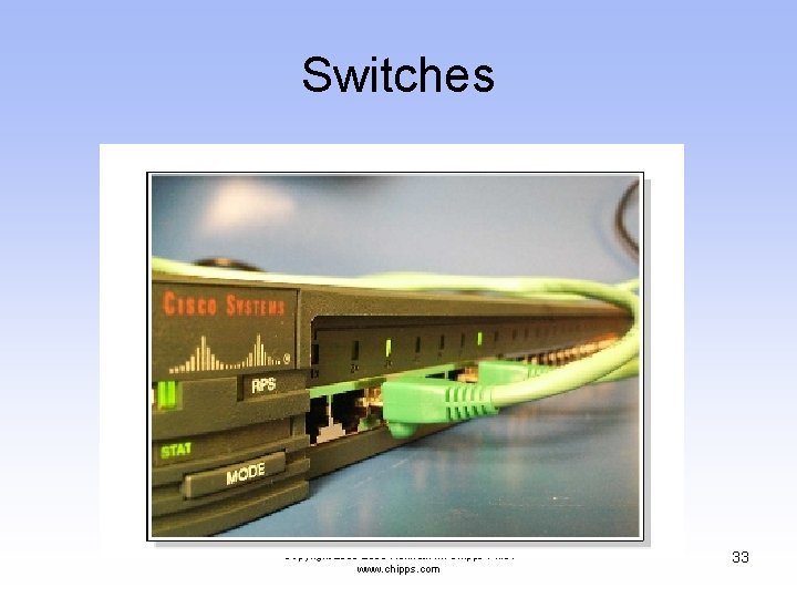 Switches Copyright 2005 -2009 Kenneth M. Chipps Ph. D. www. chipps. com 33 
