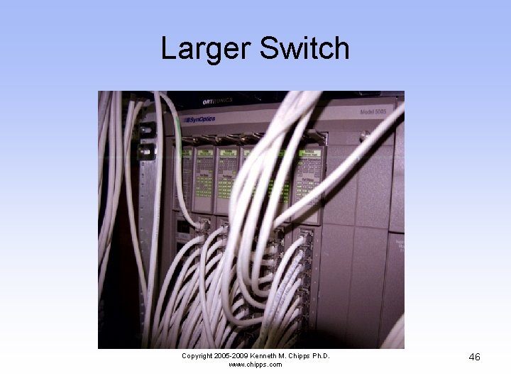 Larger Switch Copyright 2005 -2009 Kenneth M. Chipps Ph. D. www. chipps. com 46