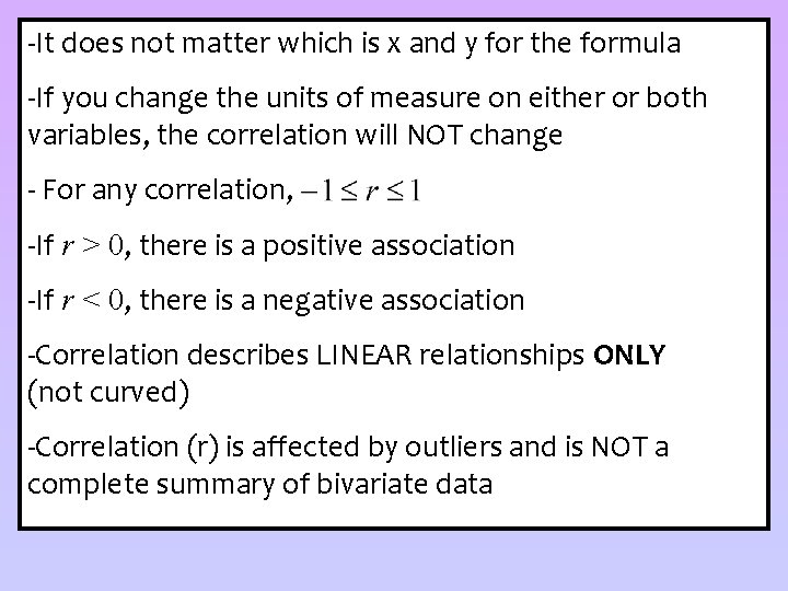 -It does not matter which is x and y for the formula -If you