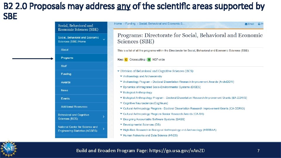 B 2 2. 0 Proposals may address any of the scientific areas supported by