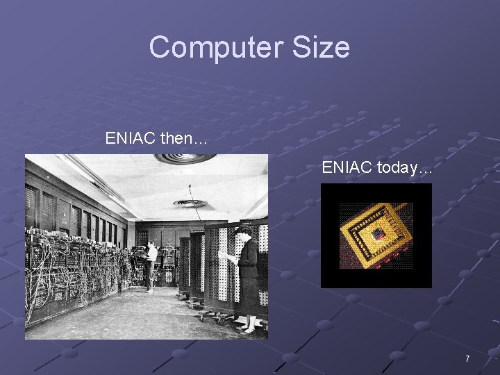 Computer Size ENIAC then… ENIAC today… 7 