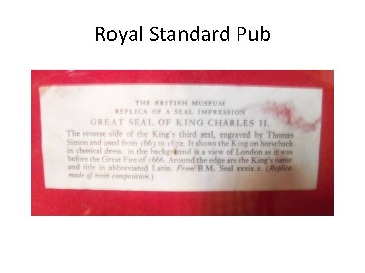 Royal Standard Pub 