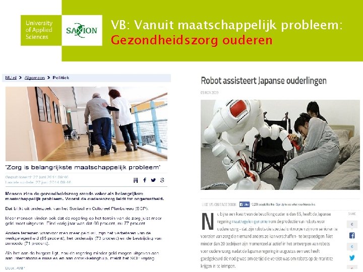 VB: Vanuit maatschappelijk probleem: Gezondheidszorg ouderen 