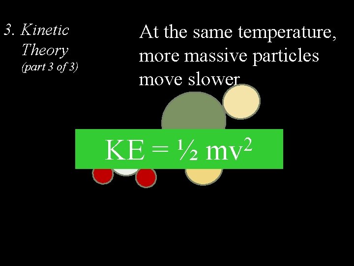 3. Kinetic Theory (part 3 of 3) At the same temperature, more massive particles