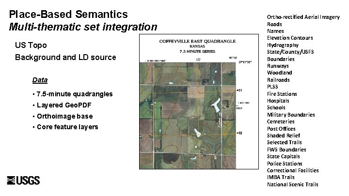 Place-Based Semantics Multi-thematic set integration US Topo Background and LD source Data • 7. Place-Based Semantics Multi-thematic set integration US Topo Background and LD source Data • 7.