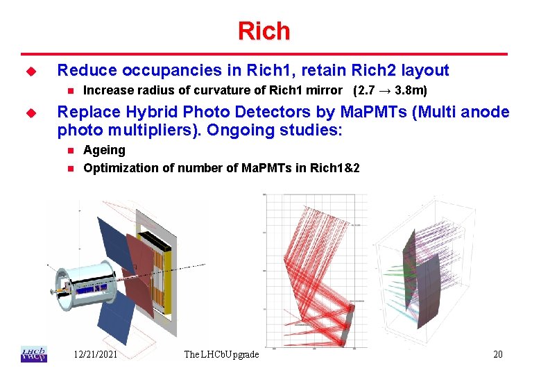 Rich u Reduce occupancies in Rich 1, retain Rich 2 layout n u Increase