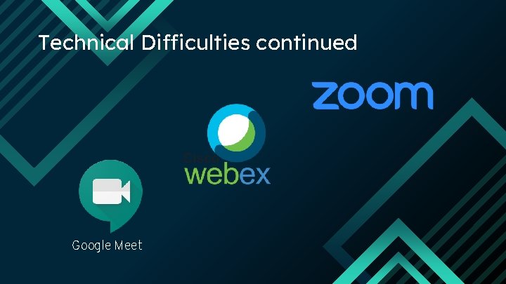 Technical Difficulties continued Google Meet 