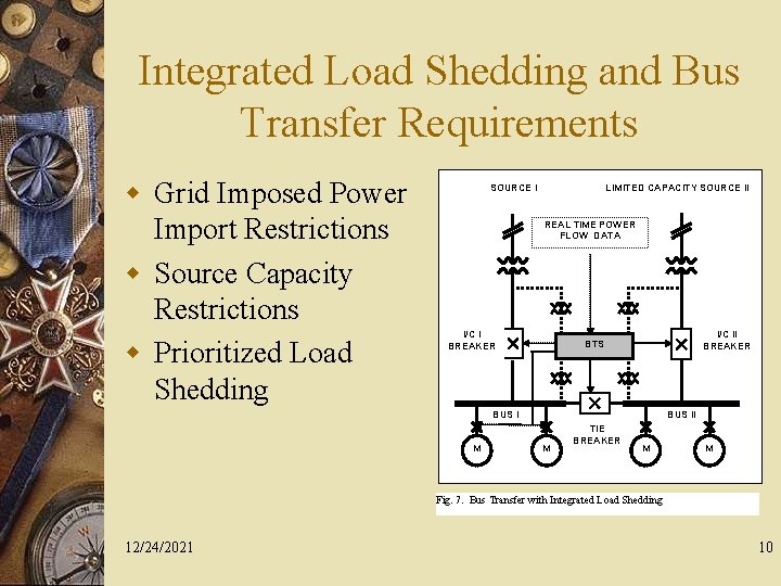 Integrated Load Shedding and Bus Transfer Requirements w Grid Imposed Power Import Restrictions w