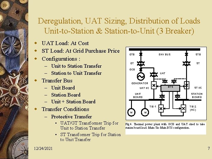 Deregulation, UAT Sizing, Distribution of Loads Unit-to-Station & Station-to-Unit (3 Breaker) w UAT Load: