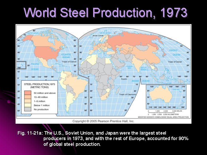World Steel Production, 1973 Fig. 11 -21 a: The U. S. , Soviet Union,