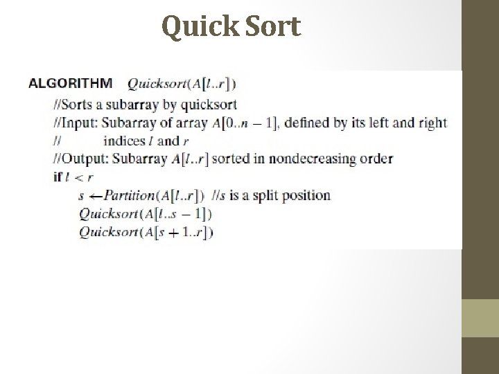 Quick Sort 