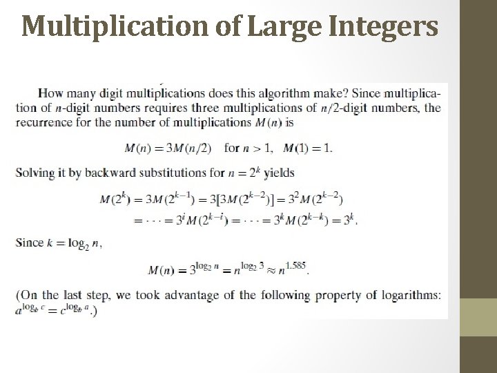 Multiplication of Large Integers 