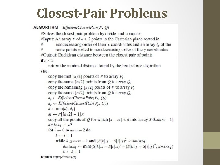 Closest-Pair Problems 