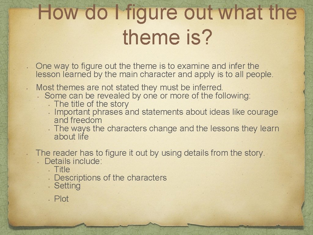 How do I figure out what theme is? • • • One way to