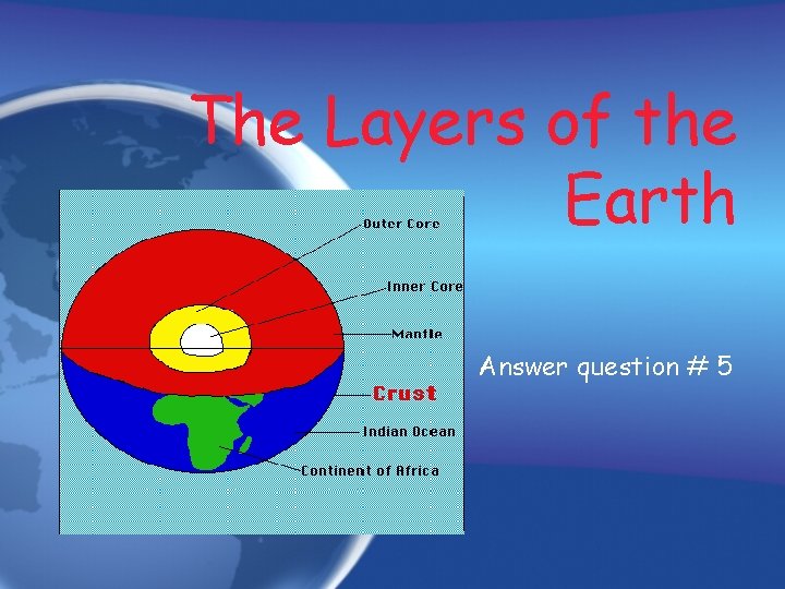 The Layers of the Earth Answer question # 5 