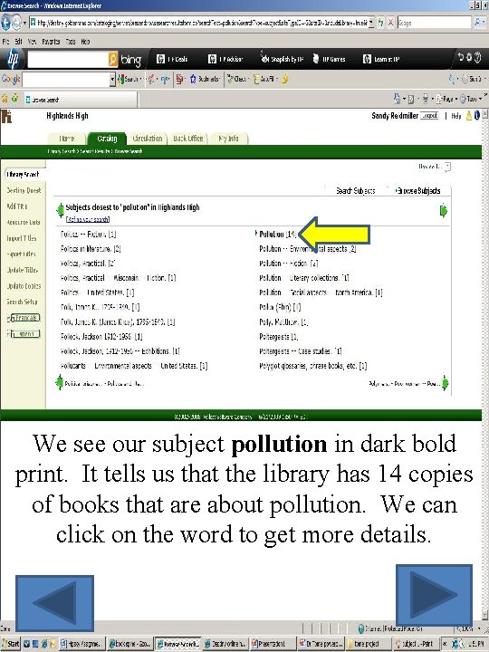 We see our subject pollution in dark bold print. It tells us that the