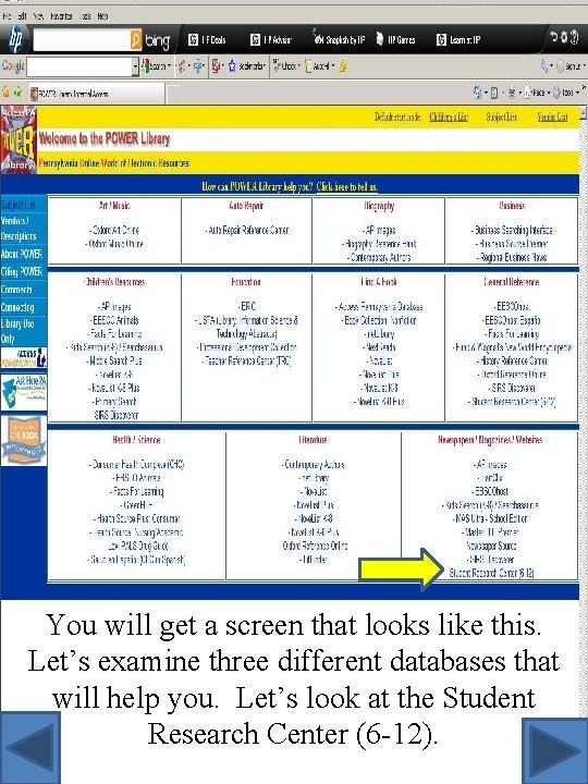 You will get a screen that looks like this. Let’s examine three different databases