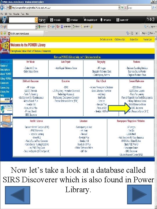 Now let’s take a look at a database called SIRS Discoverer which is also