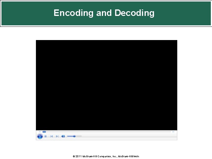 Encoding and Decoding © 2011 Mc. Graw-Hill Companies, Inc. , Mc. Graw-Hill/Irwin 