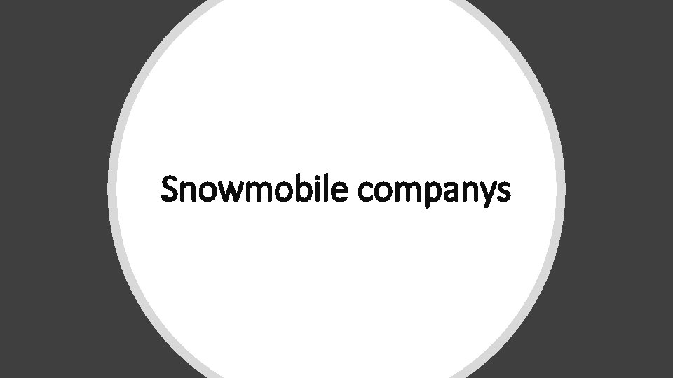 Snowmobile companys 