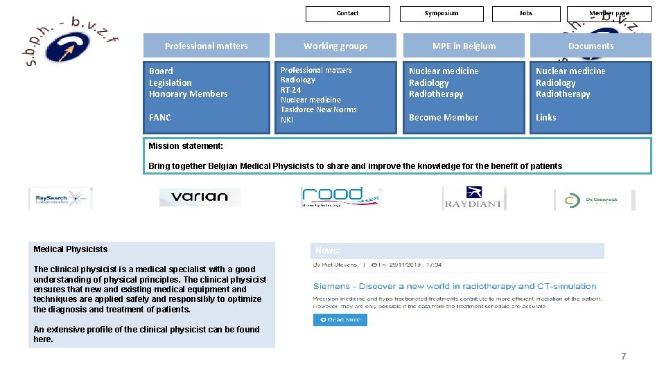 Contact Professional matters Board Legislation Honorary Members FANC Working groups Professional matters Radiology RT-24