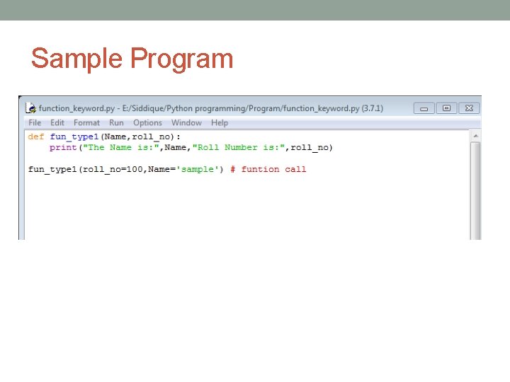 Sample Program 
