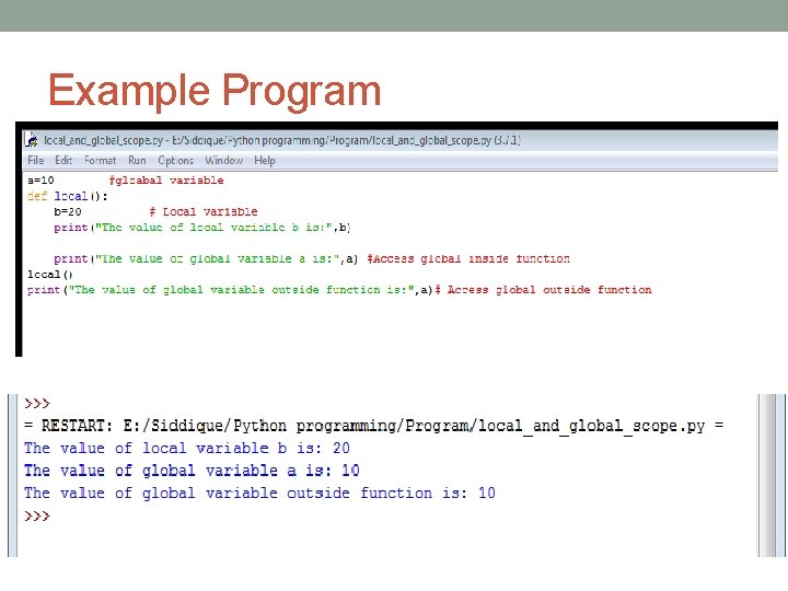Example Program 