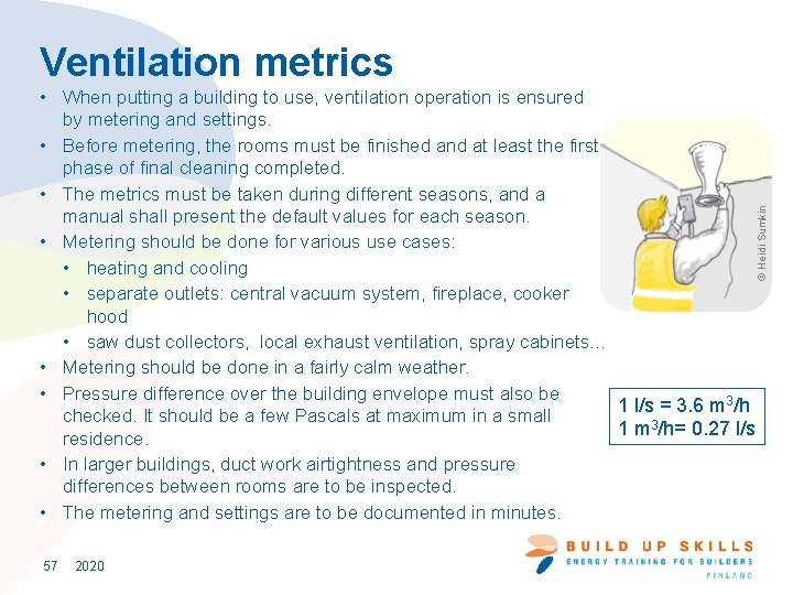 Ventilation metrics © Heidi Sumkin • When putting a building to use, ventilation operation