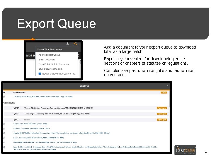 Export Queue Add a document to your export queue to download later as a