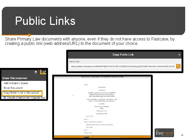 Public Links Share Primary Law documents with anyone, even if they do not have
