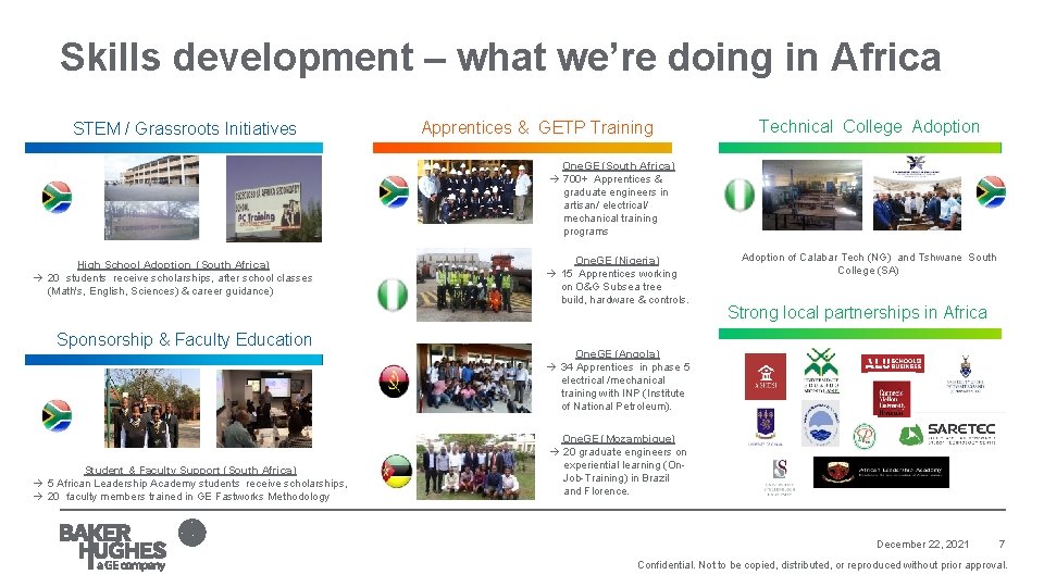Skills development – what we’re doing in Africa STEM / Grassroots Initiatives Apprentices &