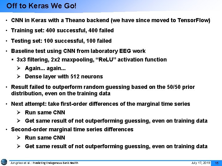 Off to Keras We Go! • CNN in Keras with a Theano backend (we