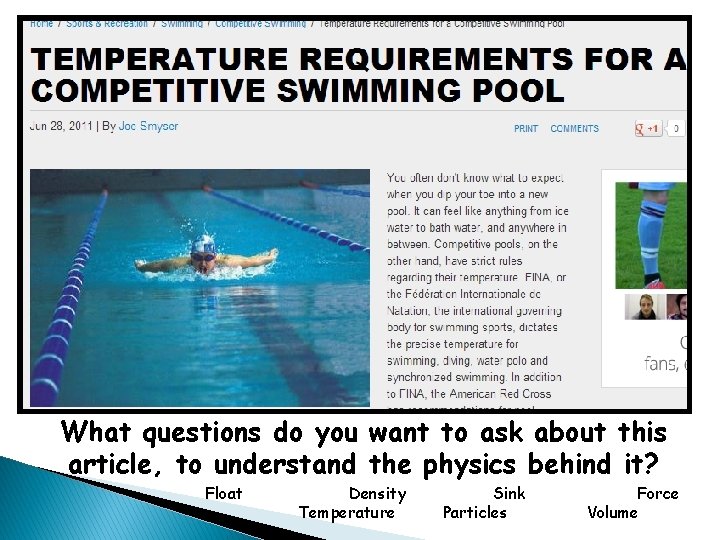 What questions do you want to ask about this article, to understand the physics