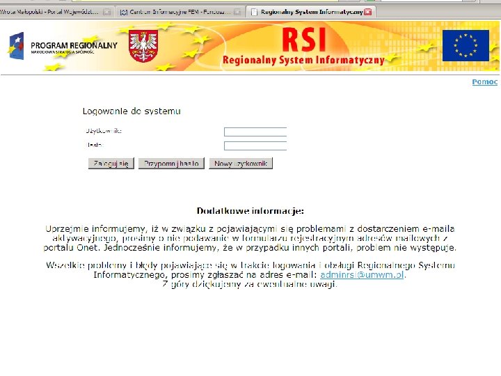 Regionalny System Informatyczny - RSI Małopolskie Centrum Przedsiębiorczości 6 