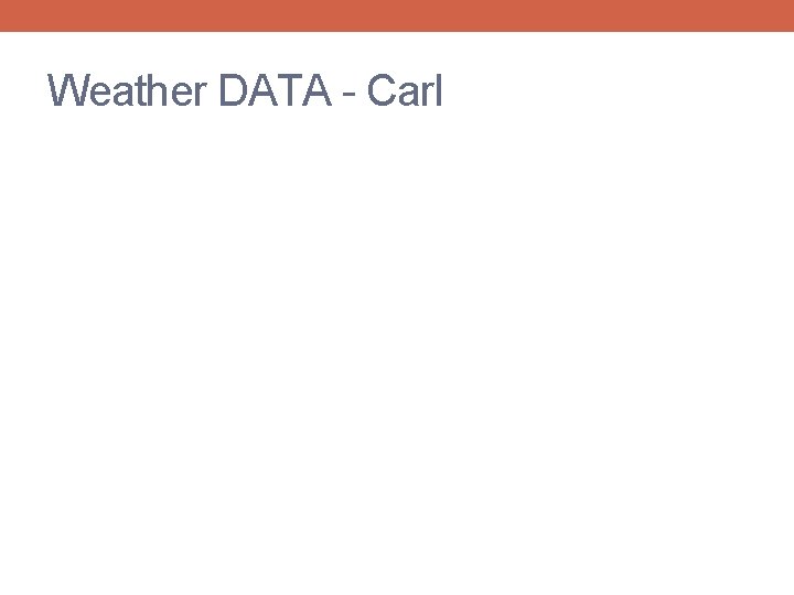 Weather DATA - Carl 