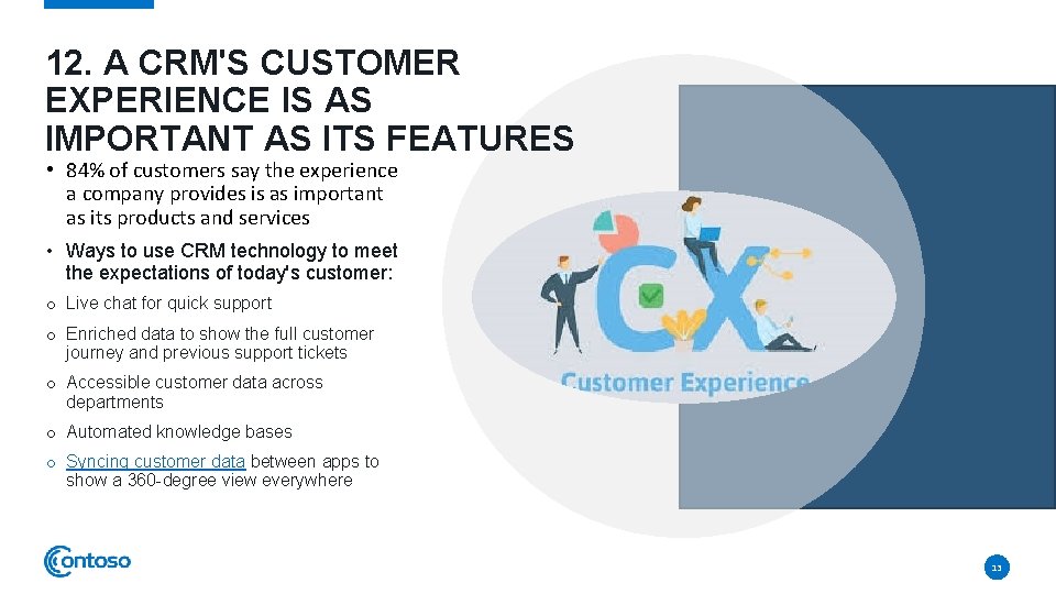 12. A CRM'S CUSTOMER EXPERIENCE IS AS IMPORTANT AS ITS FEATURES • 84% of