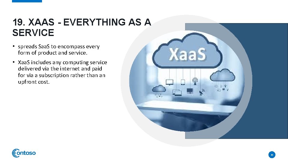 19. XAAS - EVERYTHING AS A SERVICE • spreads Saa. S to encompass every